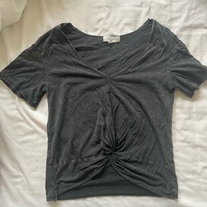 Short sleeve tee with front knot detail